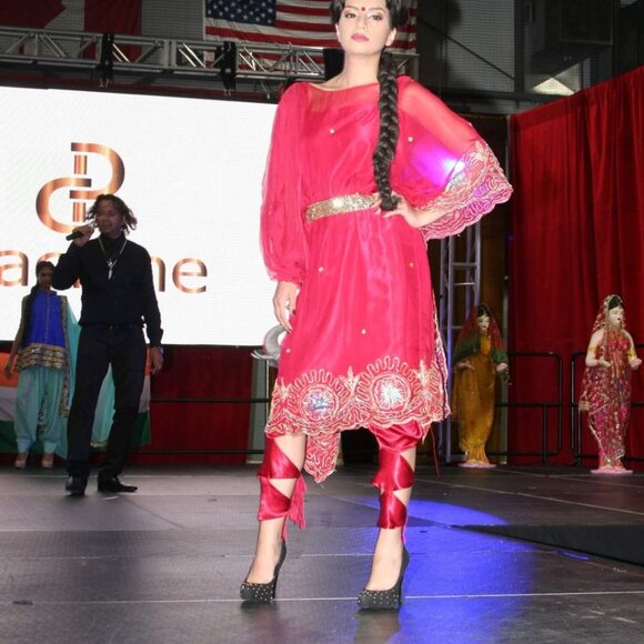 Runway Chiffon Trendy Suit - Picture 3 of 4